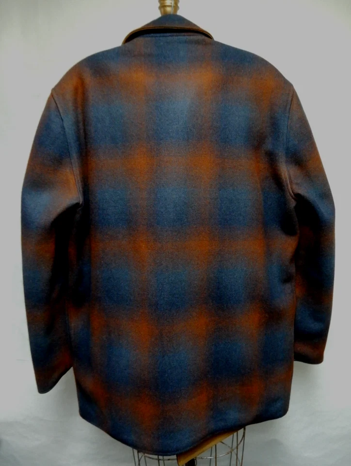 Vtg Pendleton Men's Plaid Wool Reversible Coat Navy/Rust/Carmel Size L-XL  NOS - Image 2 of 4
