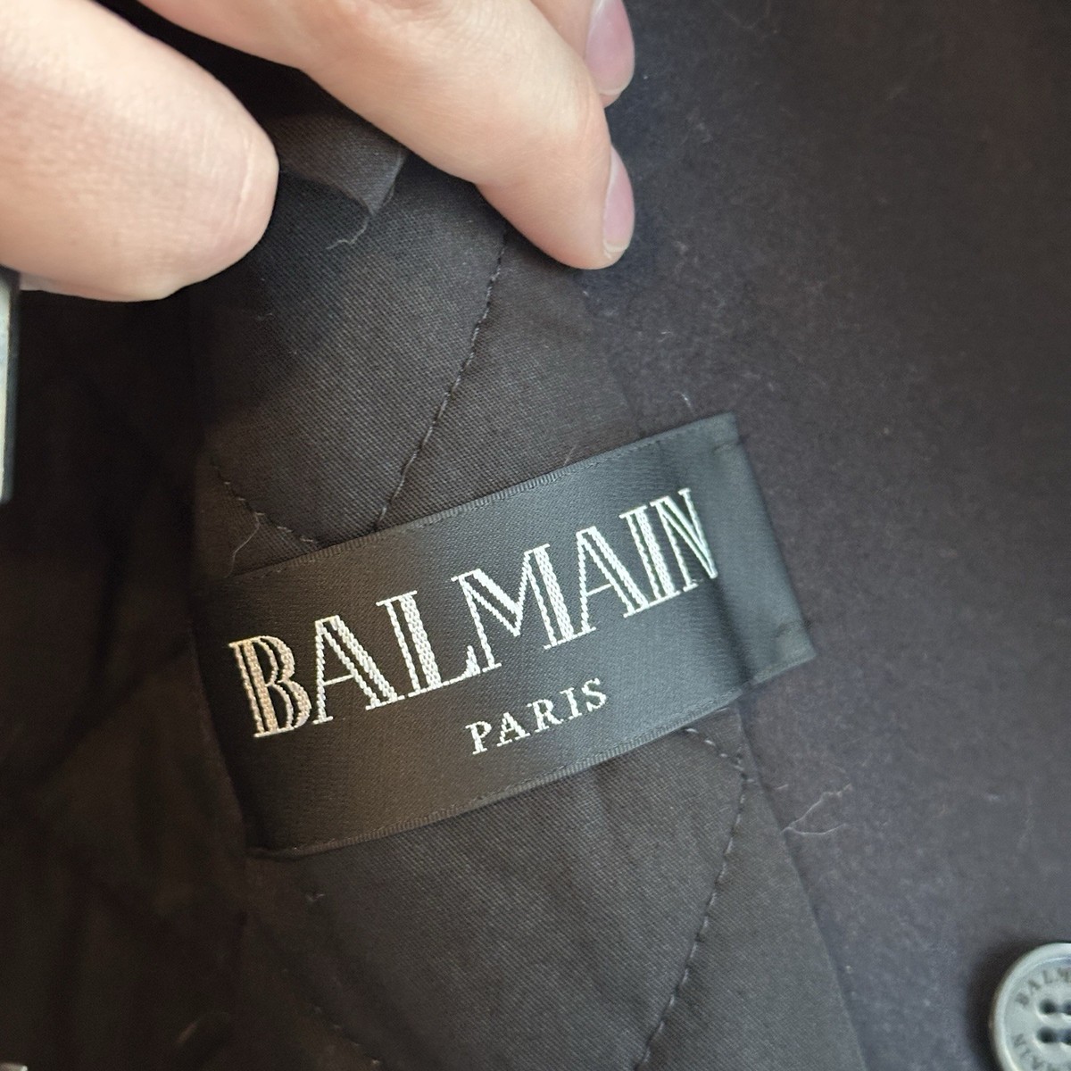 Balmain Double Breasted Wool Coat Size 48 New W Tags Pea Coat