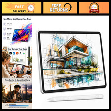 12" Standalone Drawing Tablet, 4096-Level Stylus, 2000x1200 Anti-Glare Screen, 1