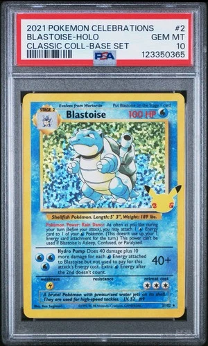 Blastoise Holo 2 Celebrations Classic Collection Pokemon PSA 10 *460