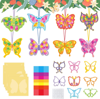 Kaluofan Bastelset FrüHling Kinder,24 Stk Schmetterling Basteln,Fensterbilder Sc