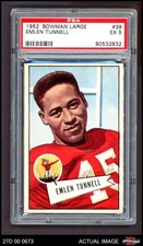 1952 Bowman Large #39 Emlen Tunnel Giants-FB HOF Iowa / Toledo PSA 5 - EX