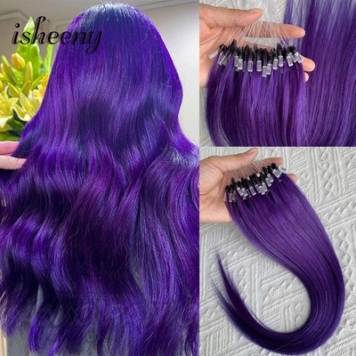 Micro Loop Ring Link Hair 100% Human Hair Extensions Real Remy Fancy Color 12-20