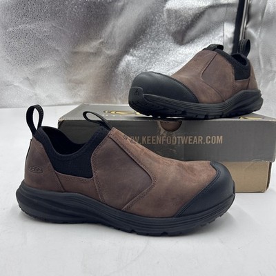 KEEN Utility Vista Energy+ Shift ESD Shoes Men's Size 8 EE Leather Slip On Brown