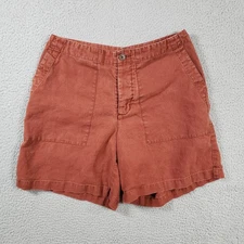 Patagonia Shorts Womens 10 Orange 100% Hemp High Rise Button Fly Utilitarian 