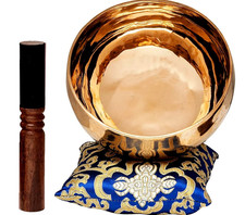 6.5" Large Nepal Tibetan Singing Bowl Set Pure Bronze Meditation Sound Bowl