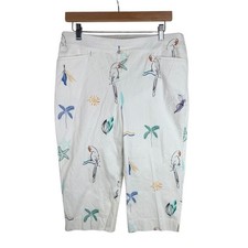 Chico's Womens Brigitte Island Pull On Capri Pants Size 1.5  US 10 White