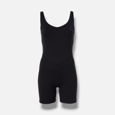 Bandier Women's Black V-Neck Tempo Stretch Catsuit Jumpsuit Size L