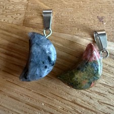 Natural Stone Moon Pendant Bundle 2