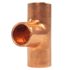 Appli Parts AP-T014 1/4 in Wrot Copper Tee CxCxC connections for refrigeration,