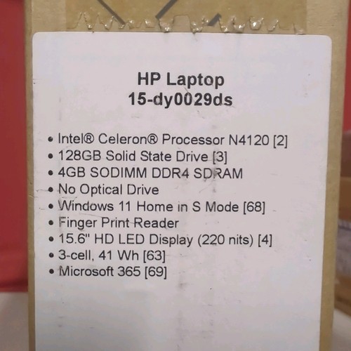 HP 15.6in Laptop 15-dy0029ds Intel Celeron N4120 4GB 128GB SSD W11 Home (Teal) - Picture 5 of 9