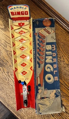 Vintage 1930s Marble Bingo By Wolverine Supply Game No 60 Tin Toy Game