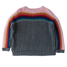 Xirena Rainbow Sweater XS Alpaca Wool Crew Boxy Apres Ski Long Sleeve Pullover
