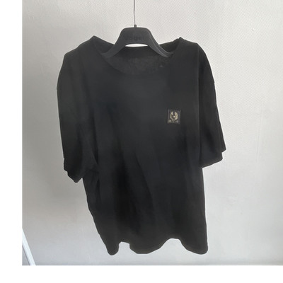 Belstaff Herren T-Shirt Schwarz Rundhals Kurzarm Logo-Akzent Gr. M
