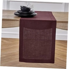  Linen Burgundy Table Runner 120 Inches Long - 100% 14 x 120 Inch 23: Burgundy