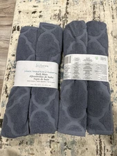 New 2X 2 Pack Wel Home by Welspun Bath Mats (flint Stone Blue)Cotton, 20”X34”