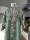Pakistani Salwar Kameez Mehndi Kurta & Dupatta Indian Wedding Dress — photo 3