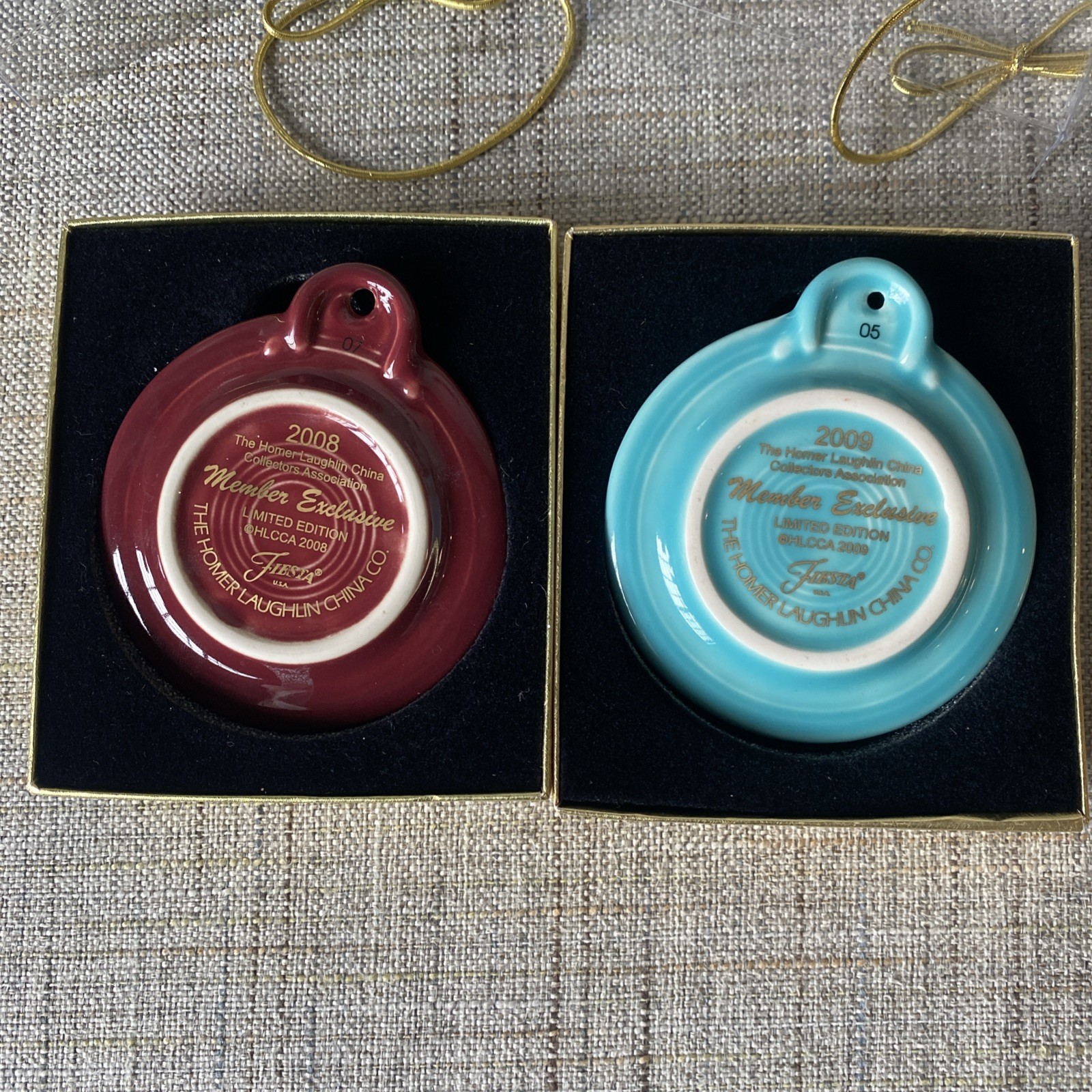 Lot 7 Fiestaware HLC Christmas Member Exclus 2008 2009 2010 2011 2014 2015 2016