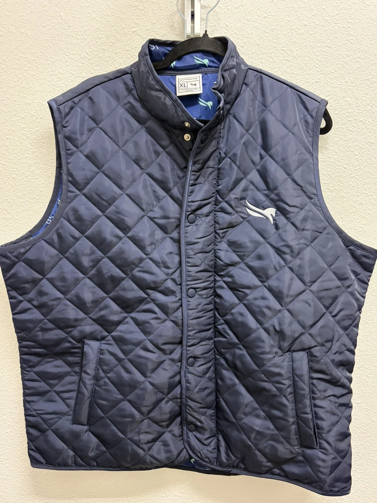 Gulfstream Park 1/ST Quilted Vest Mens XL Horse Racing Track Gear Full Zip Snap