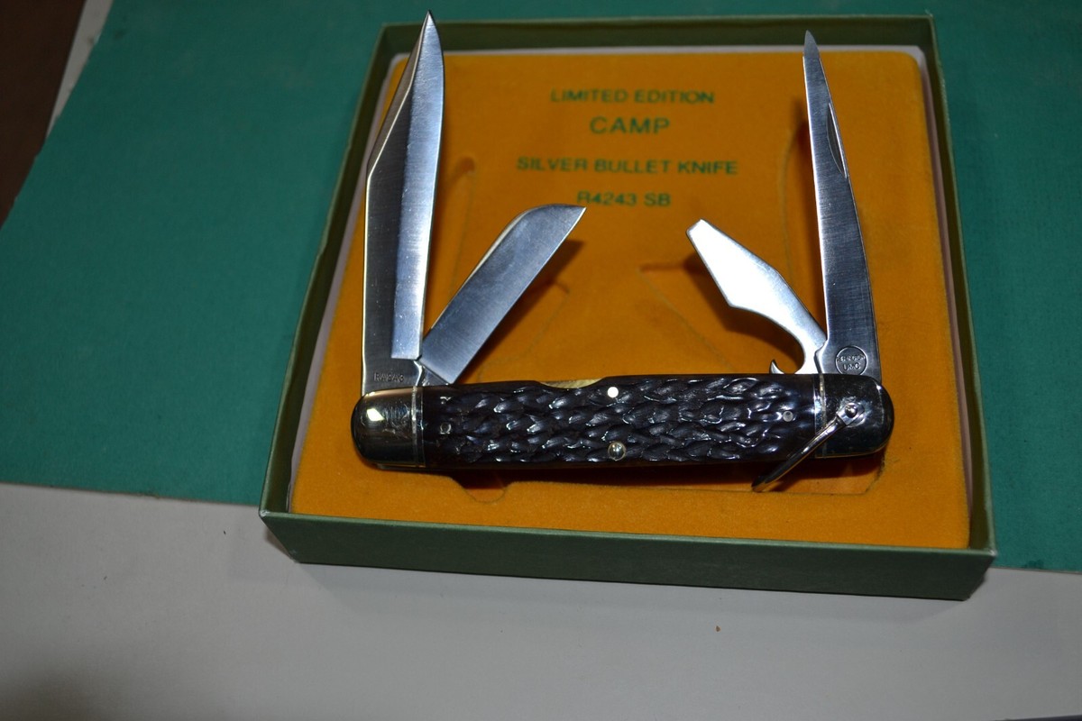 REMINGTON R4243 SB STERLING SILVER BULLET CAMP KNIFE HOUSTON REMINGTON R4243 SB STERLING SILVER BULLET CAMP KNIFE HOUSTON