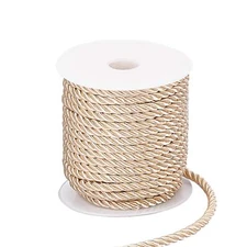 Shimmering Silk Twist Cord: 3-Ply Decorative Rope for Home Decor, Bag Drawstring