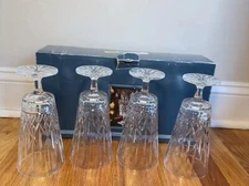 Set of 4 Crystal Beverage Glasses Shannon Crystal Caitlin Collection 14oz  7.75"