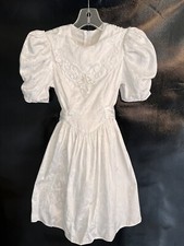 Vtg Girls JESSICA MCCLINTOCK for Dillard's White Communion Wedding Dress Size 7