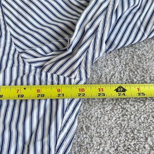 Abercrombie & Fitch Shirt Mens Large Muscle Button Down Blue Striped Long Sleeve - Picture 6 of 7