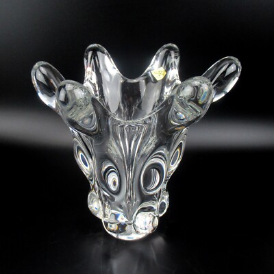 Art Vannes Le Chatel Designer Glas Vase 70er Jahre signiert France ca. 19cm