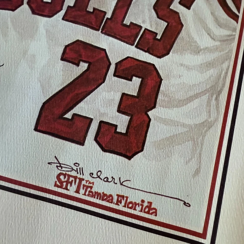 Póster oficial impreso de Michael Jordan de los Chicago Bulls de la NBA de colección arte por Bill Clark Foto 4 de 4