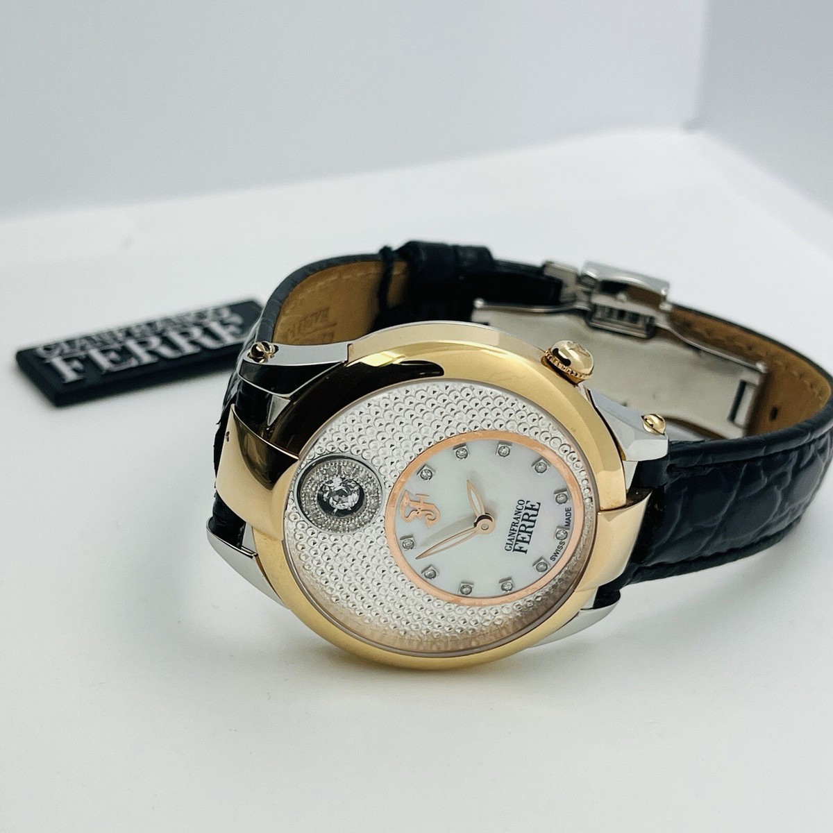 Gianfranco Ferre Women's Diamond Sapphire Crystal Steel Swiss Made