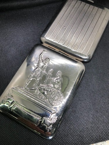 Old Vintage Cigarette Case USSR Box Monument Minin and Pozharsky nickel Metal - 第 15/20 張圖片