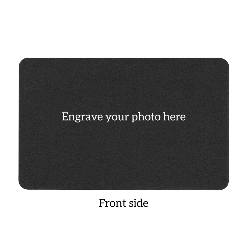 Cartão de inserção carteira de metal preto alumínio anodizado - Filho "Mais forte mais inteligente" - Imagem 3 de 4