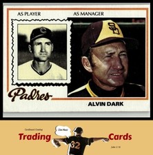 1978 Topps #467 Alvin Dark San Diego Padres Baseball Card VG/EX