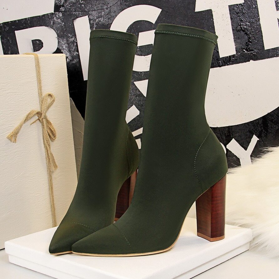 Socks Boots Ankle Boots Women Boots Heels Shoes Female Shoes-image