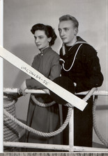 Cartolina Postcard Marinaio Marina Innamorati Vintage Fidanzati Divisa Nave