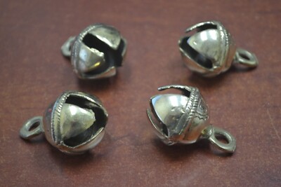 4 PCS HANDMADE SOLID BRASS JINGLE BELLS 2''