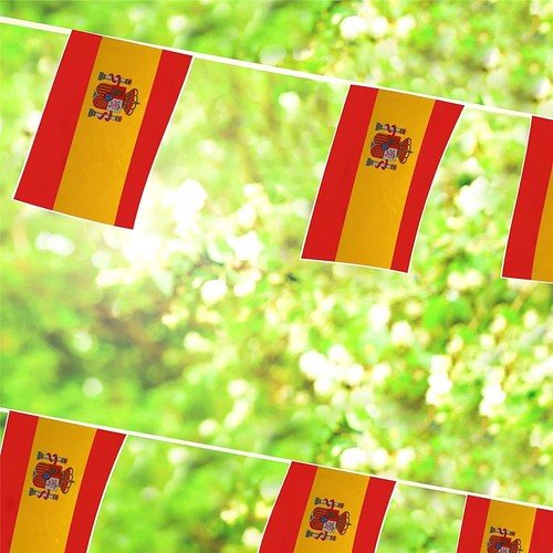Spain Flag 10m Rectangular Bunting - Party Decoration Spanish Banner Football - Picture 2 of 2