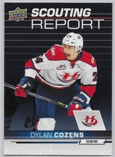 2018-19 Dylan Cozens Upper Deck CHL Hockey Scouting Report Pre-Rookie Insert