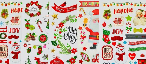 159+ CHRISTMAS BUNDLE Lot of Scrapbooking Stickers Great Variety - Picture 13 of 19