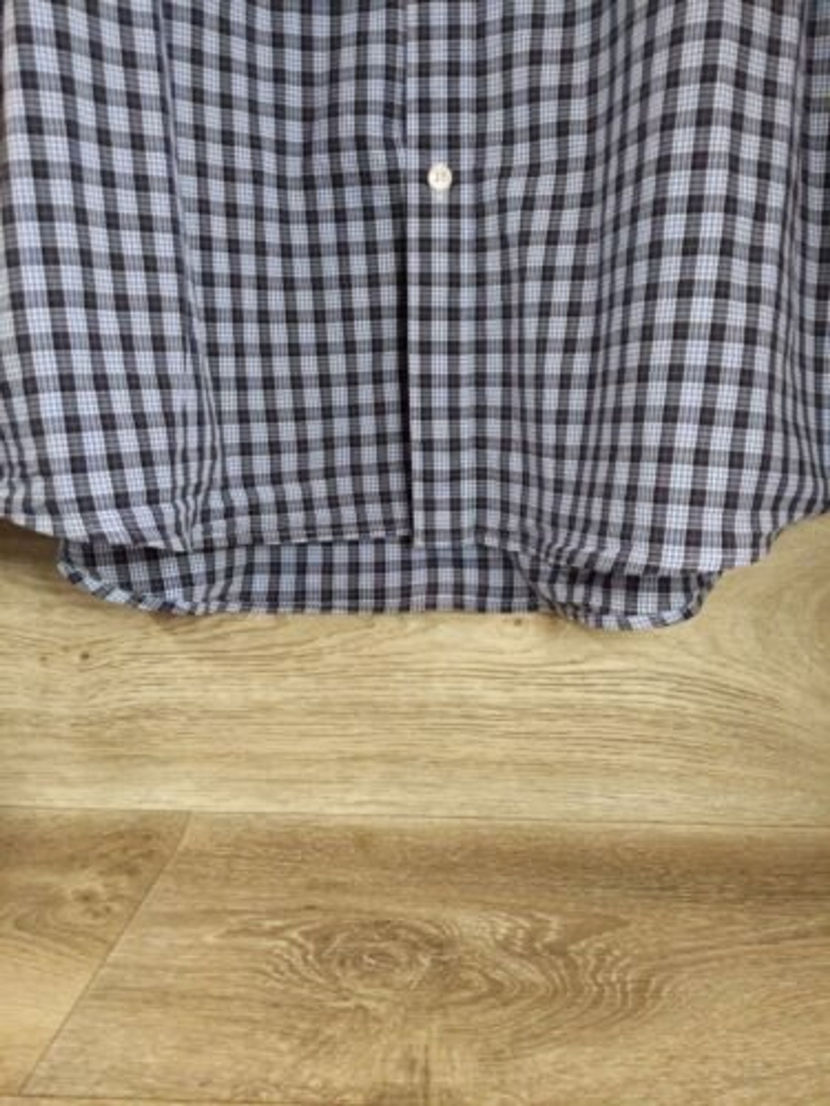 Michael Kors Mens XXL Button Up Shirt Black Blue Checkered Collared Long Sleeve thumbnail 2