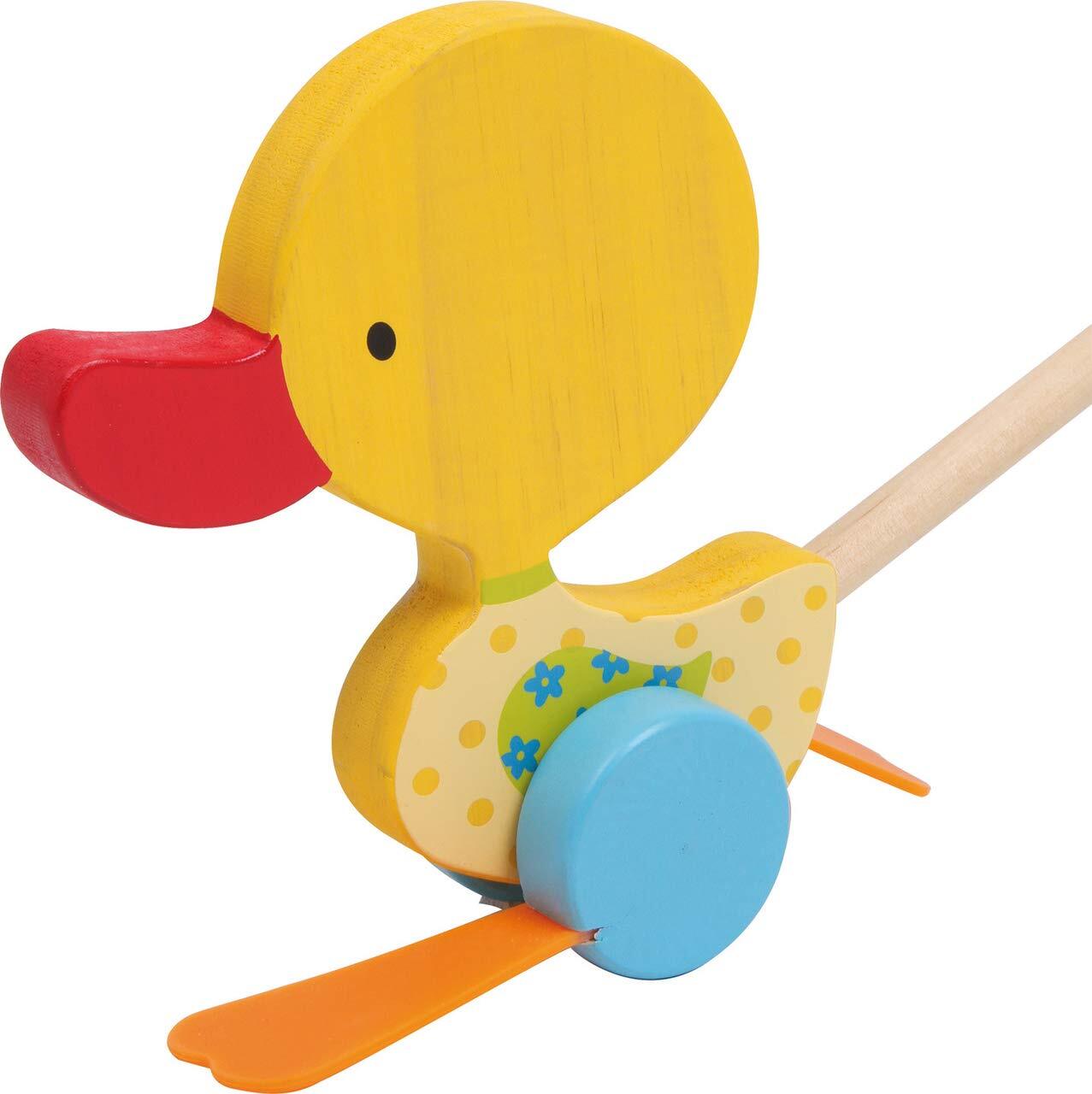 small foot Schiebetier Watschel-Ente aus Holz, Lauflernhilfe für die ersten Gehv