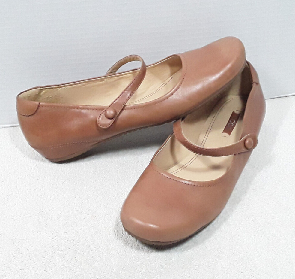 ECCO Mary Jane Brown Leather Comfort Walking Shoes Sl… Gem