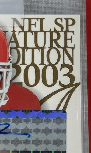 2003 SP Signature Edition Blue Ink 95/100 Larry Johnson #LJ Rookie Auto RC - Picture 4 of 6