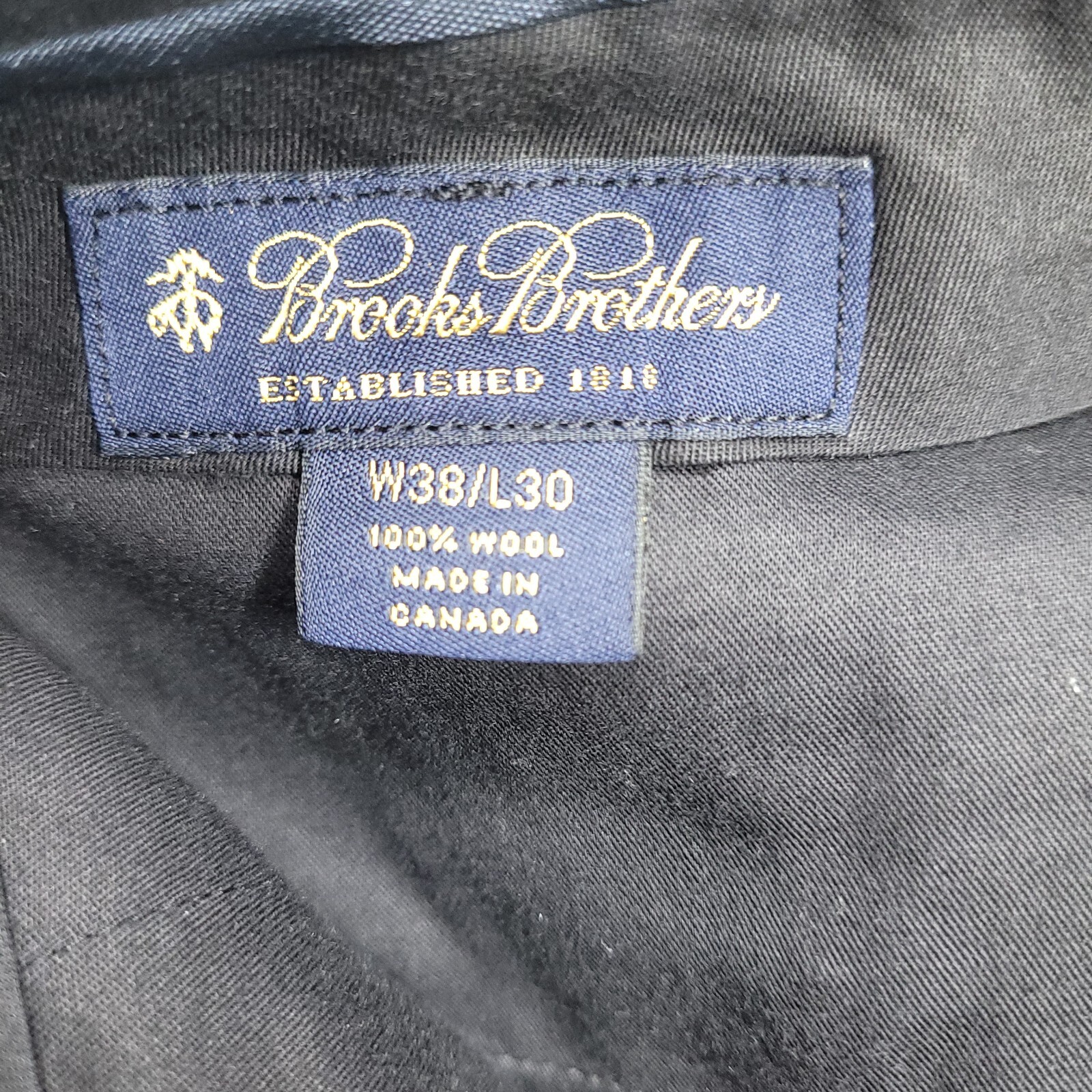 Brooks Brothers Men's 38x30 (36.5x30) Pants Black Pleated Cuffed Wool Trousers thumbnail 4