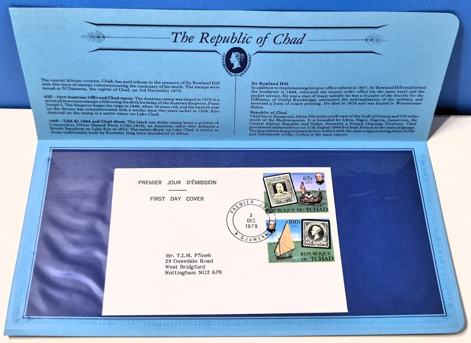 Republic of Chad First Day Cover 1979 Commemorating Sir Rowland Hill - Image 2 of 3