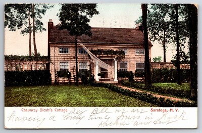 Postcard Saratoga New York Chauncey Olcott's Cottage Postmark 1906 American News