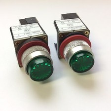 Lot of 2 Allen Bradley 800MR-QB24 Lighted Green Push Button Momentary 24VAC/DC