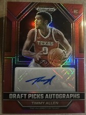 Timmy Allen Texas Longhorns Basketball autograph panini rookie Card /149 Auto RC. rookie card picture