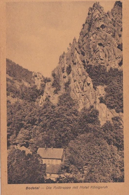 AK Deutsches-Reich Thale im Harz Die Roßtrappe Hotel Königsruh Carl Mittag !!! - Bild 1 von 2